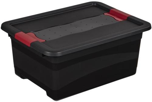 keeeper Transportbehälter mit Deckel und Schiebeverschluss, 39,5 x 29,5 x 17,5 cm, 12 l, Eckhart REAL+OTTO