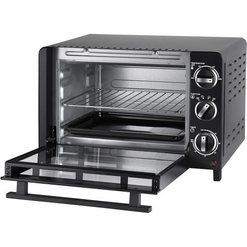UNOLD 68875 OFEN Allround, 1.200 W, 18 L Volumen, 4 Edelstahl-Heizelemente, mit doppelverglaster Tür, 1200, Metall, 18 liters, Schwarz