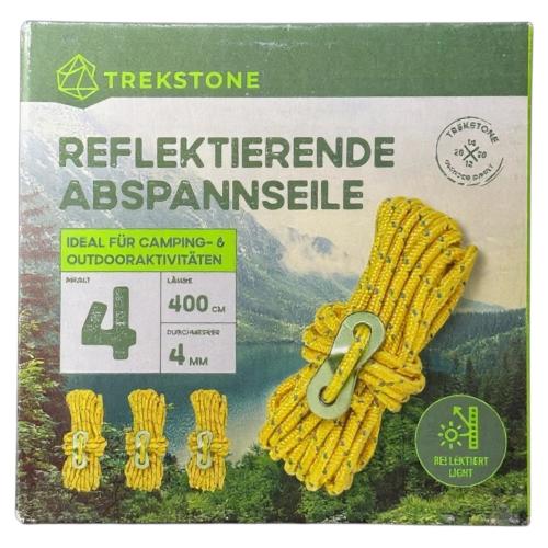 Trekstone 4x Reflektierende ABSPANNSEILE Ø 4mm ca. Länge 4 m