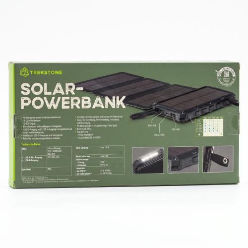 Preview: Trekstone SOLAR-POWERBANK 16.000 mAh 2x USB-A 1x USB-C  Schwarz 