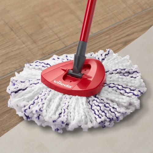 Vileda TURBO 3in1 Ersatzbezug, Mop, 1er Pack, Bodenwischer, Ersatz, Refill, Hartböden, lila weiß