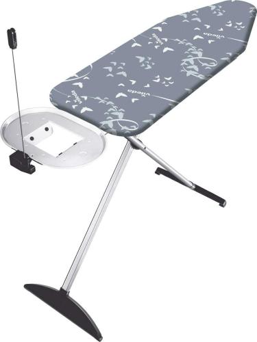 Vileda Total Reflect Plus Bügelbrett XXL, Bügeltisch für Dampfbügelstation, große Bügelfläche von 130 x 44 cm, höhenverstellbar von 74 bis 97 cm