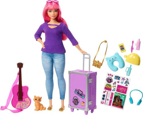 Barbie FWV26 -Puppe Daisy (kurvig mit pinkfarbenem Haar) und Kätzchen