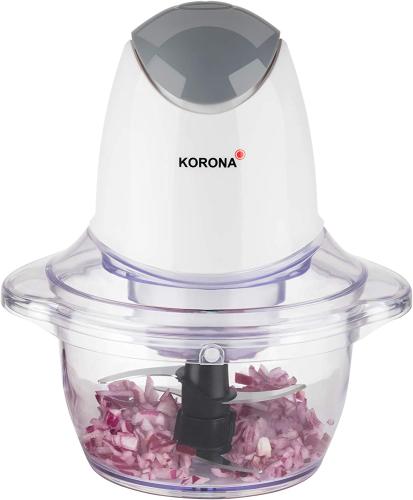 Korona 25001 Zerkleinerer mit Doppelmesser | Universal Zerkleinerer mit 4 Messern aus Edelstahl | 500 | Kunststoff | 1 Liter | weiß / grau