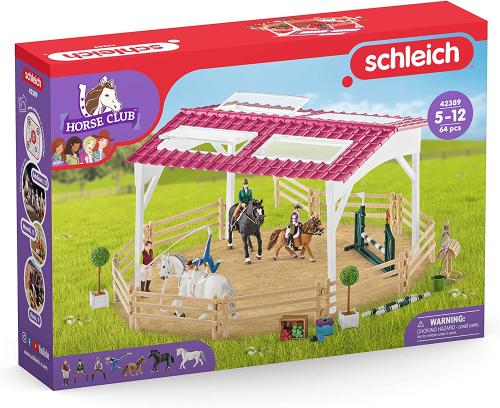 Schleich 42389  - Tierfiguren, Reitschule mit Reiterinnen und Pferden