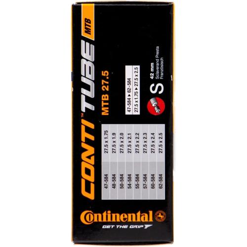 Preview: Continental Schlauch MTB Presta-Ventil-Innenrohr, schwarz, 27,5 x 1,75, 2,5 Zoll/42 mm SV