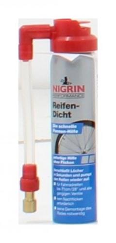 NIGRIN Reifen-Dicht Pannenspray, Flickzeug, Fahrradreparatur Set 75ml 