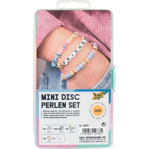 folia 32019 - Mini Disc Perlen Set mit Aufbewahrungsbox, 1.832 Teile