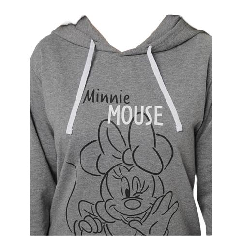 Disney Minnie Mouse Kapuzenpullover lang - Sweatkleid für Damen Farbe: Dunkel Grau  Gr. L