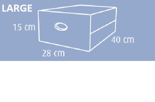 QBOX Wave Schubladenbox 1 Schub Weiss Gr. L  ( 28 x 40 x 15 cm ) 