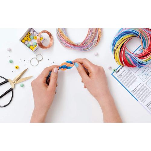 folia 731100 - Basic Mix 100 Stück  Scoubidou Flechtschnüre, 100 cm