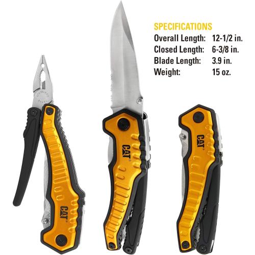 Caterpillar Multitool XL mit Werkzeugen aus Edelstahl, 9 in 1 CAT-Werkzeug