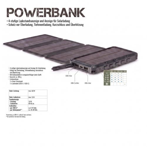 Preview: Trekstone SOLAR-POWERBANK 16.000 mAh 2x USB-A 1x USB-C  Schwarz 