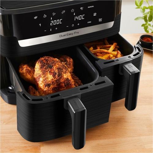 Tefal® EY901N10 Dual Easy Fry Doppel-Heißluftfritteuse 8,3 L Gesamtfüllmenge 