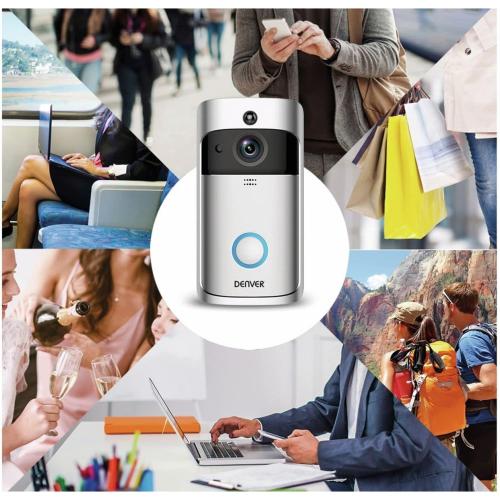Denver Video-Türklingel VDB-110 Doorbell Video-Türsprechanlage mit WLAN-Funktion und Innenklingel
