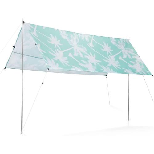 GARVIDA Sonnensegel rechteckig - 210cm x 175cm |mit praktischer Tragetasche | 3 Konfigurationsmöglichkeiten -[türkis/weiß]