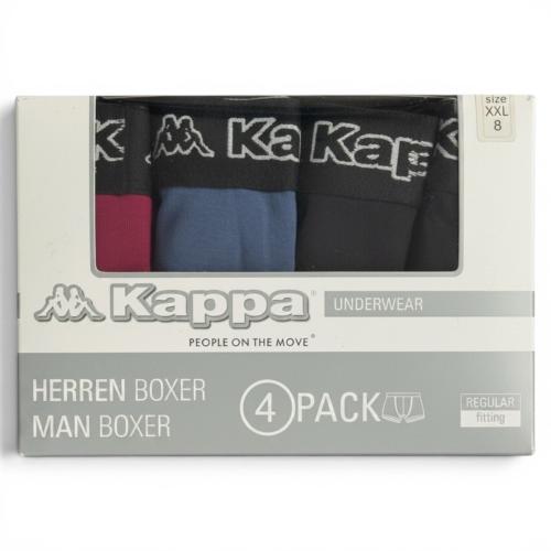 Preview: KAPPA 4er Pack Herren Boxershort (19-2030) Black-Navy-Dark RED / Diverse Größen