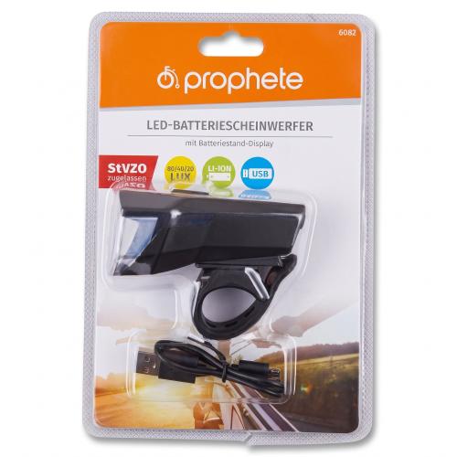 Prophete 6082 LED-Batteriescheinwerfer, schwarz, 80 Lux