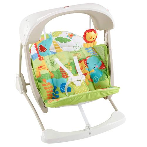 Mattel Fisher-Price CCN92 2 in 1 Babyschaukel im Regenwald Design