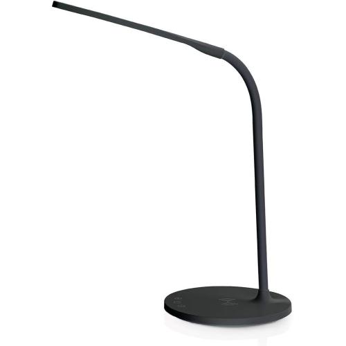 nedis LED/Qi Tischlampe mit Kabelloser 10-Watt-Qi-Ladefunktion für Smartphones SCHWARZ