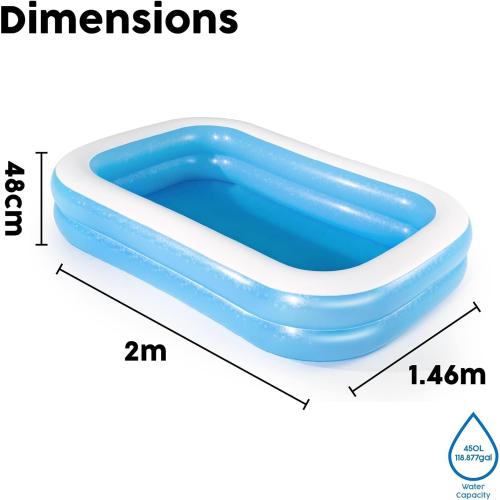 Preview: Bestway 54006 - Family Pool Planschbecken 262x175x50cm Türkis