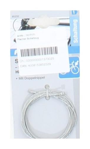 Fischer Schaltzug, Silber, fr Vorder- oder Hinterrad, mit Doppelnippel 