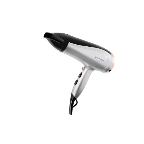 Grundig HD 4880 Haartrockner Ionic Funktion, 2400 W, Keramikbeschichtung mit Turmalin, 3 Temperatur-/2 Luftstromstufen, Schwarz / Silber / Roségold