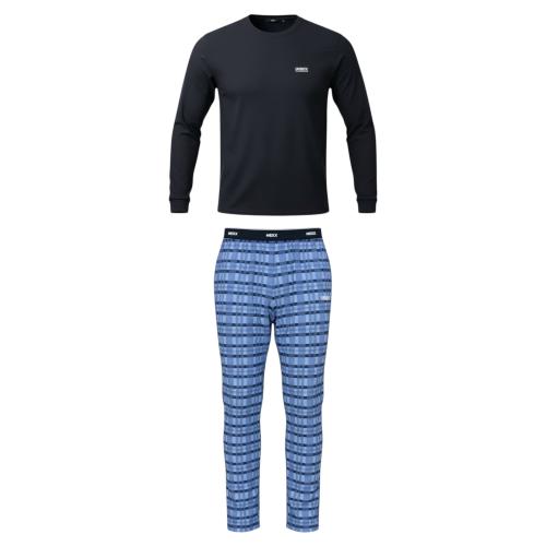 Preview: MEXX ZN2416036MM Herren Pyjama Schlafanzug Lang Rundhals Navy/Blau DIVERSE Größen
