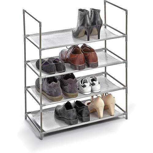 Domopak Living SCHUHREGAL mit 4 Böden 58,5 x 28,5 x 70 cm Metall+TNT, Grau