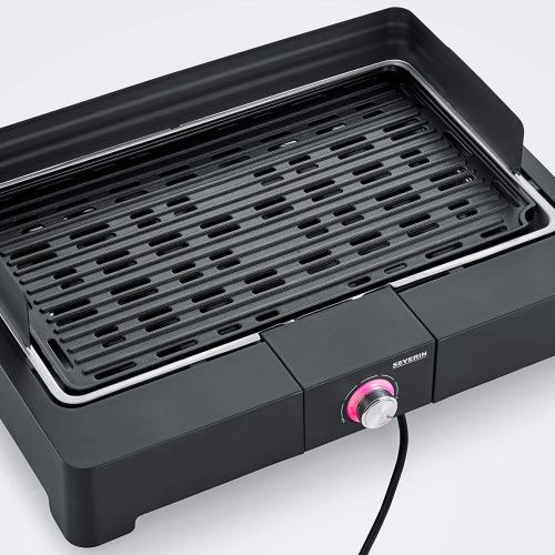 SEVERIN Tischgrill mit Aluminium-Grillplatte, Schwarz, PG 8562