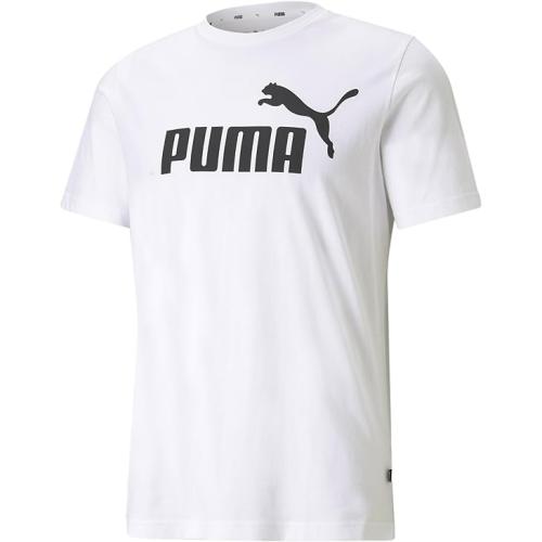 PUMA Herren T-Shirt Essentials Tee – Rundhals-Kragen Logo WEISS - L