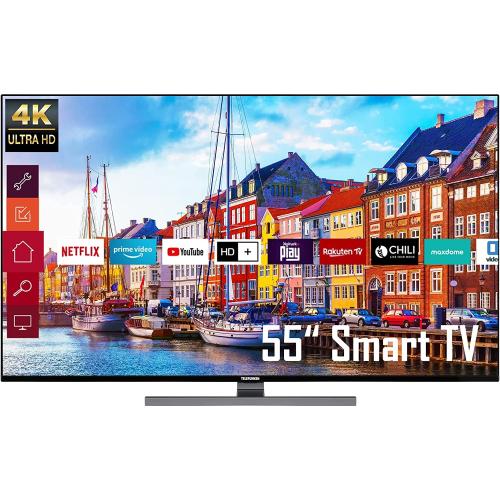 Telefunken D50U551N1CW 50 Zoll Fernseher (4K Ultra HD, HDR, Triple Tuner, Smart TV, Works with Alexa, HD+)
