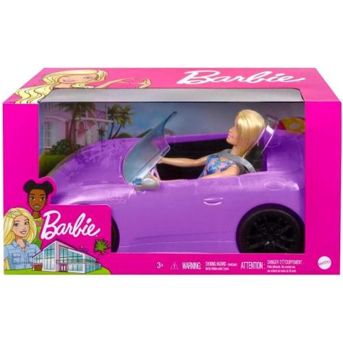 Preview: Mattel HBY29 - Barbie Puppe mit Cabrio Fahrzeug, LILA