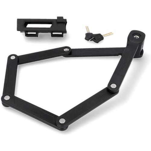 FISCHER 85852 Faltschloss inkl Halterung und 2 Sicherheitsschlüssel | schwarz 85 cm