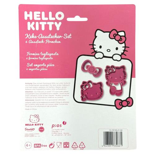 Preview: P:OS 6-teilig Keks-Ausstech-Förmchen Motiv - HELLO KITTY