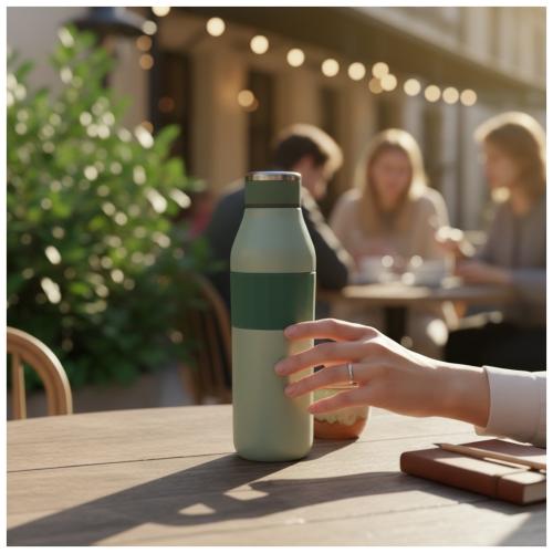 Preview: Home Division ISOLIERFLASCHE Thermoflasche Edelstahl 500ml Warm & Kaltgetränken BPA-frei - MINT GRÜN