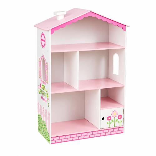 Preview: KidKraft 14604 - Kinder Puppenhaus-Bücherregal -  Rosa & Weiß - Höhe ca. 97 cm