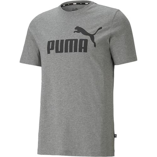 PUMA Herren T-Shirt Essentials Tee – Rundhals-Kragen Logo Heather GRAU - L