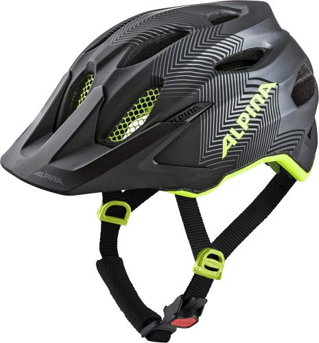 ALPINA Unisex - Kinder, CARAPAX JR. Fahrradhelm, black-neon-yellow, 51-56 cm