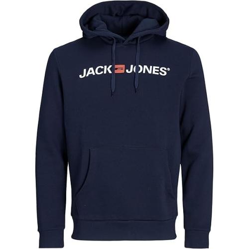 JACK & JONES Male Kapuzenpullover Logo Kapuzenpullover NAVY - L