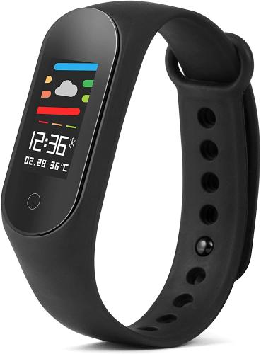Technaxx Unisex – Erwachsene TX-HR6 Fitnesstacker mit Farbdisplay, schwarz, 44 x 18,9 x 12 mm AUSSTELLUNGSSTÜCK