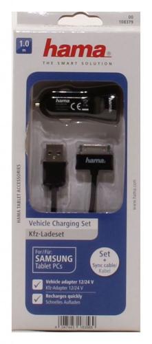 Hama Kfz-Ladeset Ladegert Auto fr Samsung Galaxy Tablet schwarz  