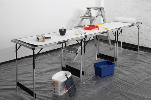 Meister Multifunktionstisch 3-teilig - 30 kg Tragkraft je Tisch (100 x 60 cm) - 4-fach höhenverstellbar - Klappfunktion