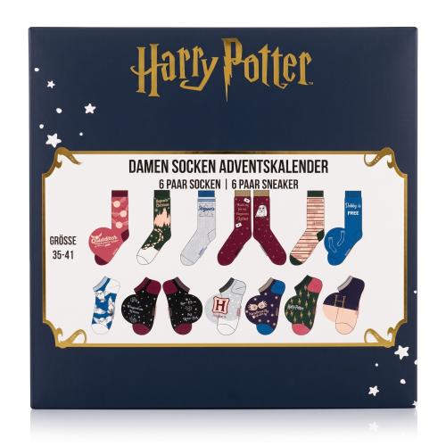 Preview: HARRY POTTER - DAMEN Adventskalender 12 Paar Socken 35-41 ( 6 Paar Socken & 6 Paar Sneaker ) PROPERTY