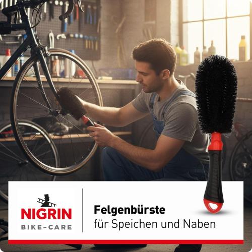 Preview: Nigrin Bürstenset Bike Care zur Fahrradpflege 3-teilig 