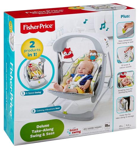 Mattel Fisher-Price CCN92 2 in 1 Babyschaukel im Regenwald Design