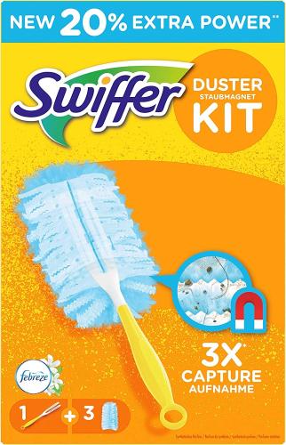 Swiffer DUSTER Staubmagnet mit Febreze Frische, Staubwedel + 3 Tücher