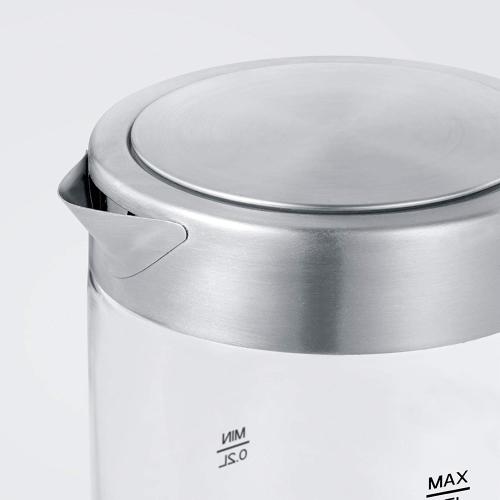 SEVERIN Mini Glas Wasserkocher 0,5L, Edelstahl-gebürstet, max. 1100 W, schwarz, WK 3499 REAL + OTTO