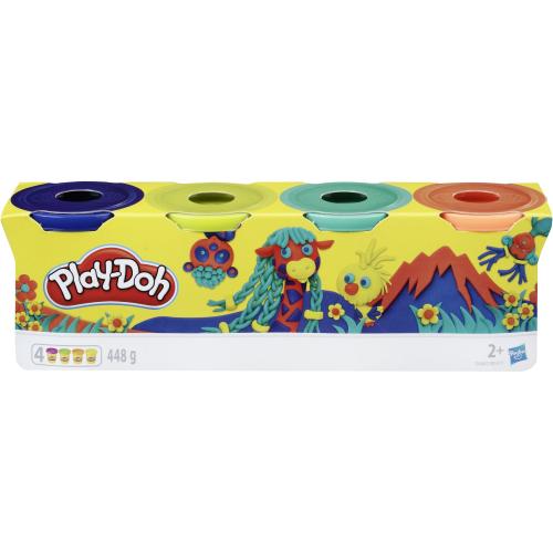 Play-Doh 4er Pack WILD, Knete für fantasievolles und kreatives Spielen E4867