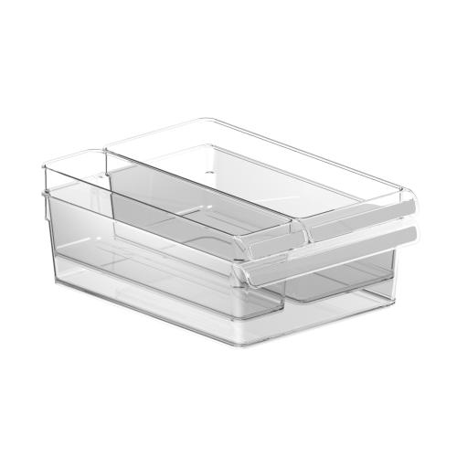 Rotho Loft 3er-Set Kühlschrankorganizer, Kunststoff (PP) BPA-frei, transparent S + M + L